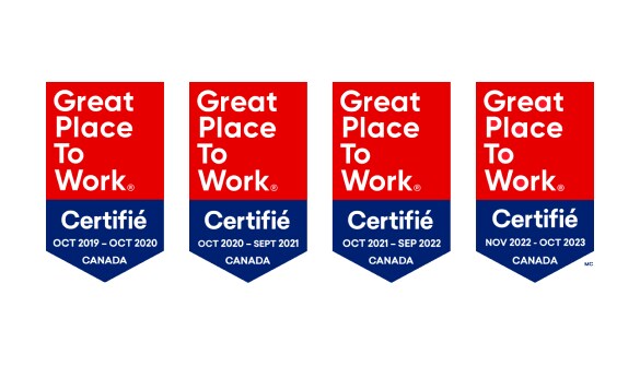 Certification Meilleurs lieux de travail(MC) d’INFINITI Canada.